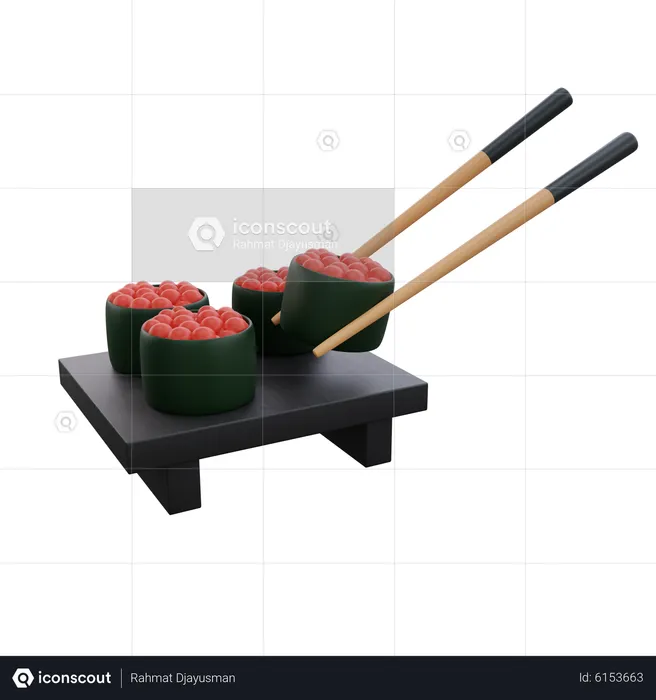 Assiette à sushis  3D Icon