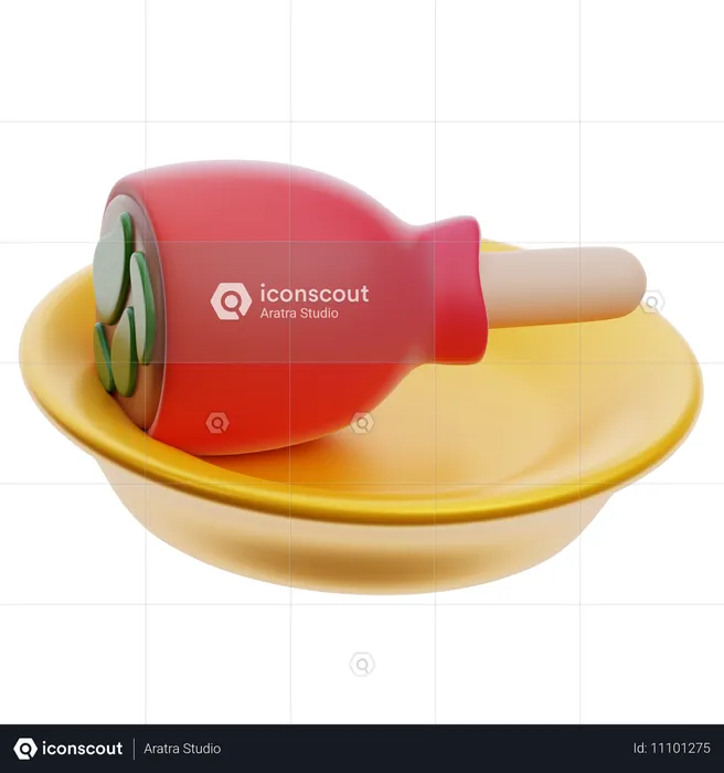 Assiette de viande  3D Icon