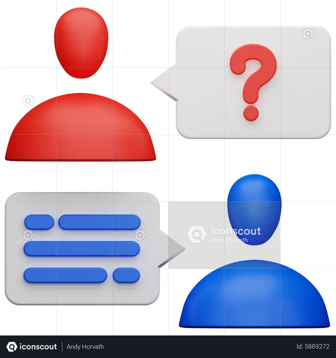 Assistance Customer Question  3D Icon