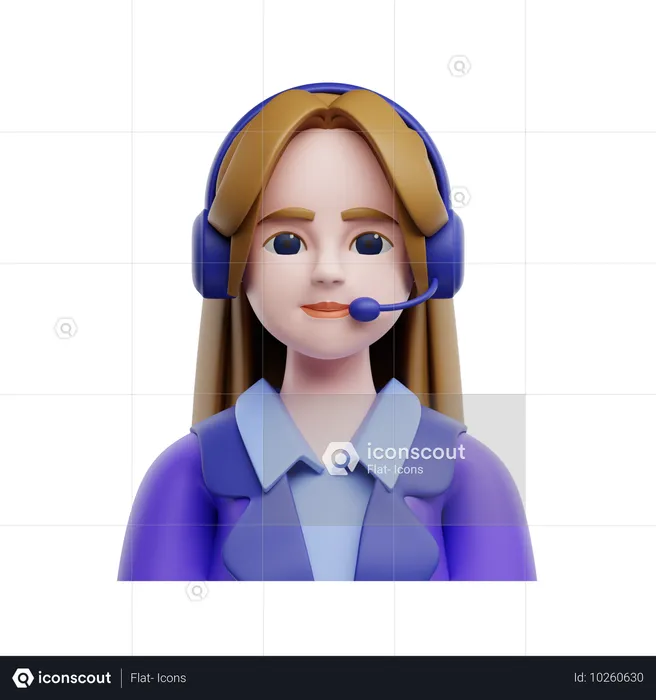 Assistante du service client femme  3D Icon