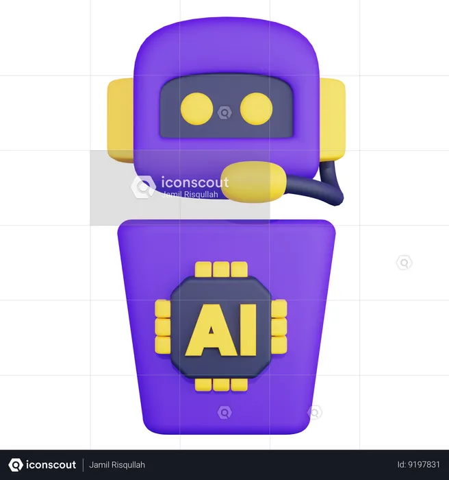 Assistente virtual de inteligência artificial  3D Icon