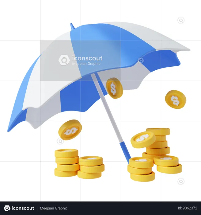 Argent d'assurance  3D Icon