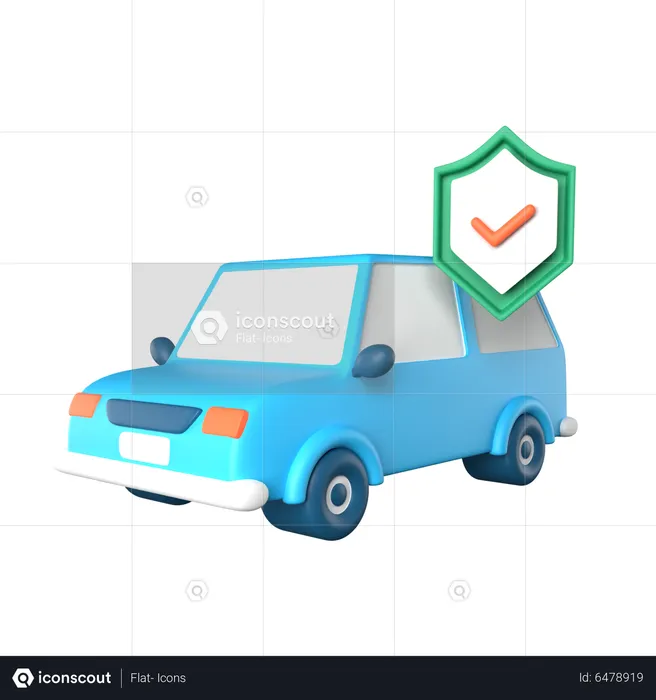 Assurance automobile  3D Icon