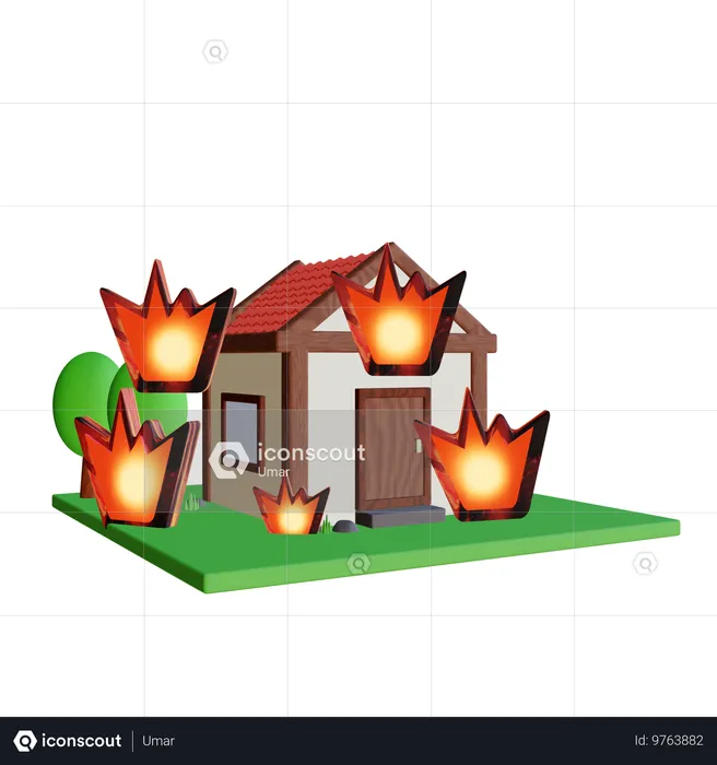 Assurance incendie  3D Icon