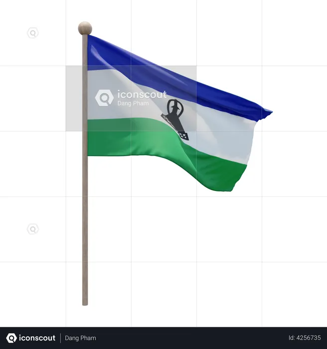 Asta de bandera de lesoto Flag 3D Flag