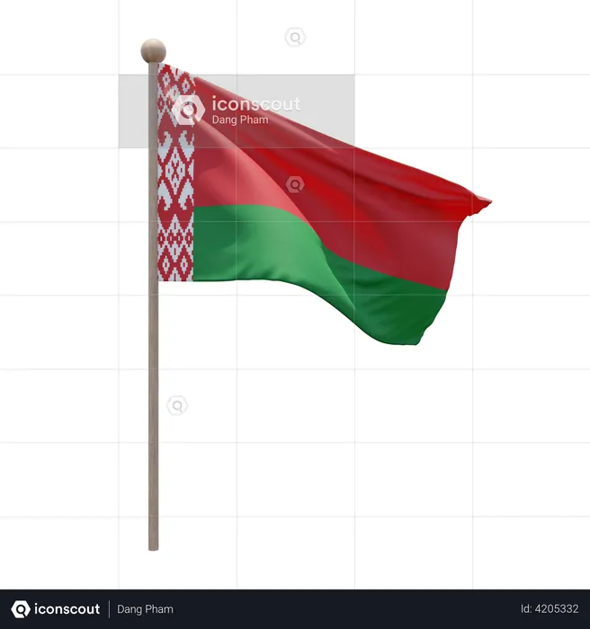 Asta de bandera de bielorrusia  3D Flag