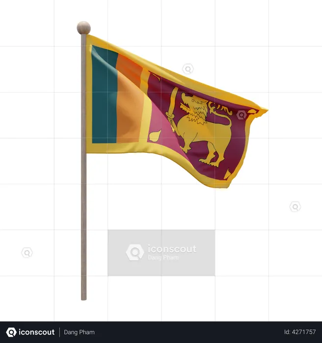 Asta de bandera de sri lanka Flag 3D Flag