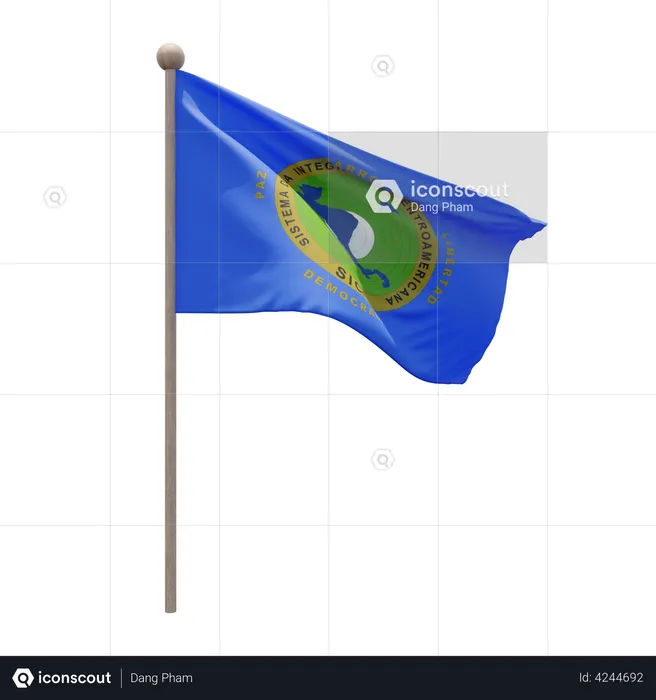 Asta de bandera del sistema de integración centroamericana Flag 3D Flag