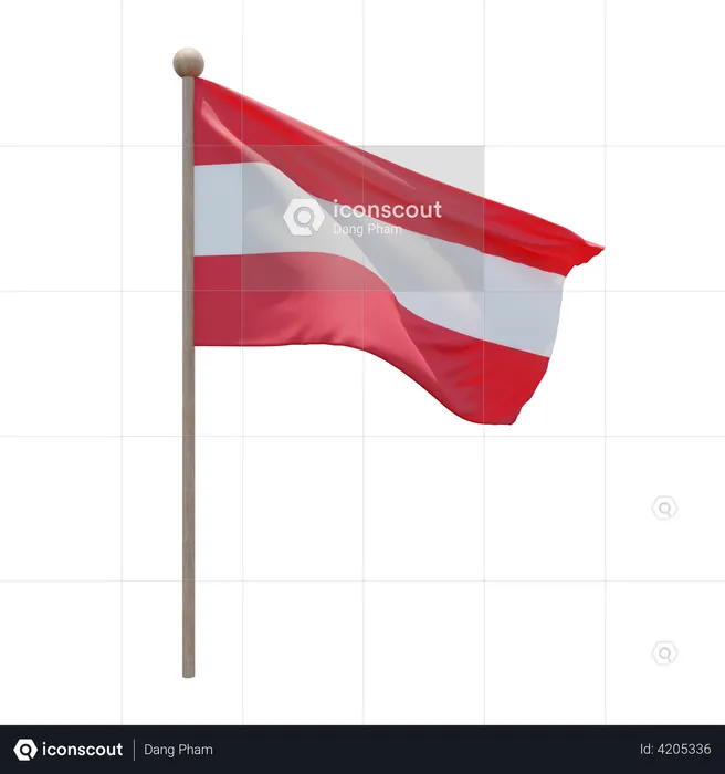 Asta de la bandera de austria  3D Flag