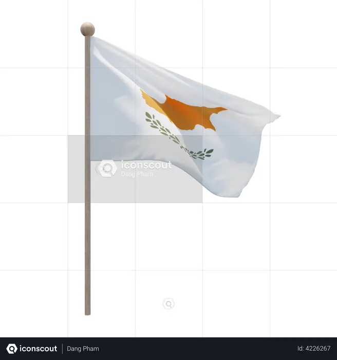 Asta de bandera de chipre  3D Flag