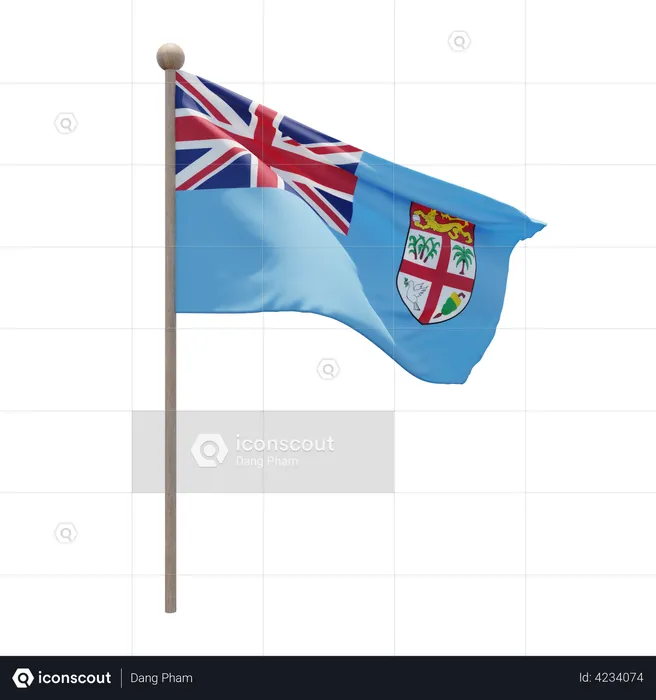 Asta de bandera de fiji  3D Flag