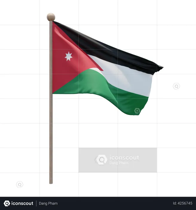 Asta de bandera de jordania Flag 3D Flag