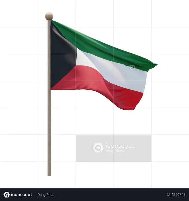 Asta de bandera de kuwait Flag 3D Flag