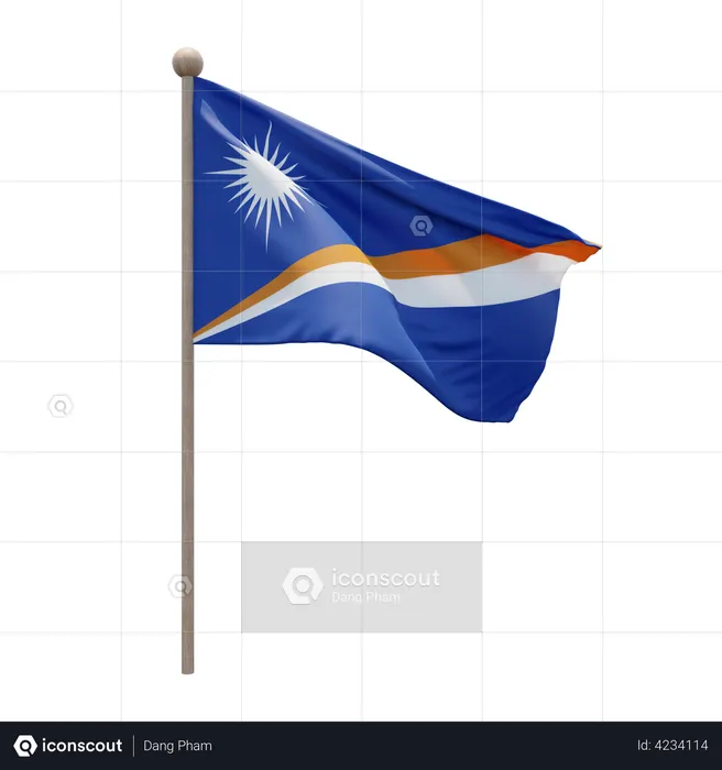 Asta de bandera de las islas marshall  3D Flag