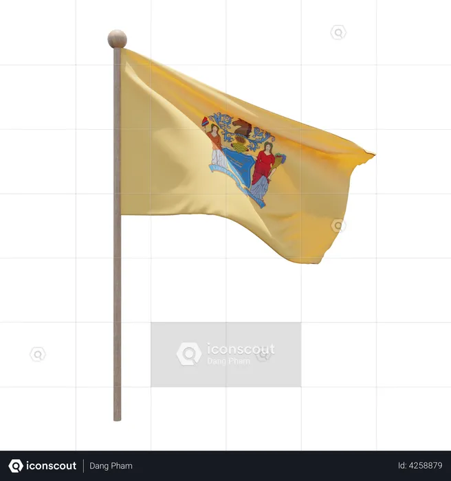 Asta de bandera de nueva jersey Flag 3D Flag