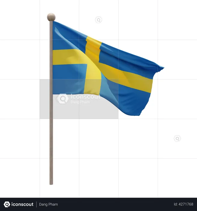 Asta de bandera de suecia Flag 3D Flag