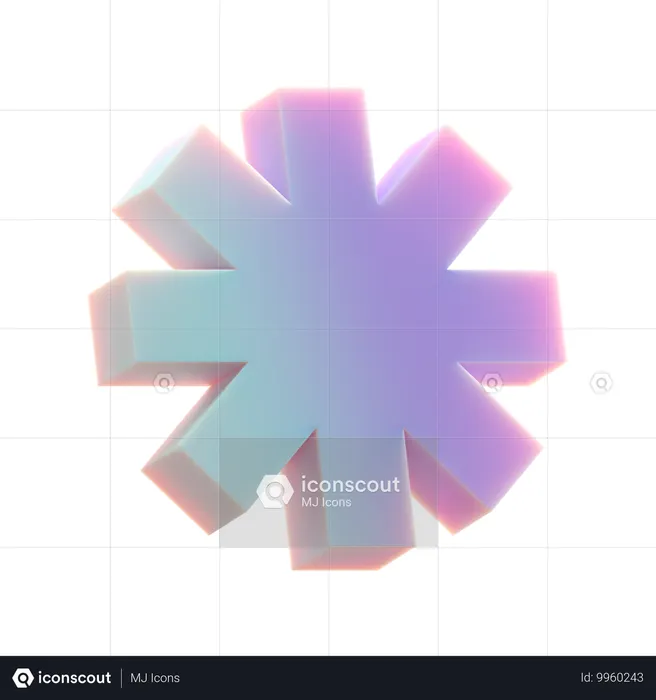 Asterisk Abstract Shape  3D Icon