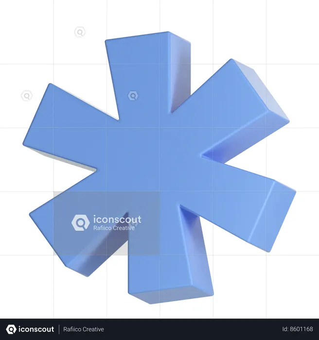 Asterisk Shape  3D Icon