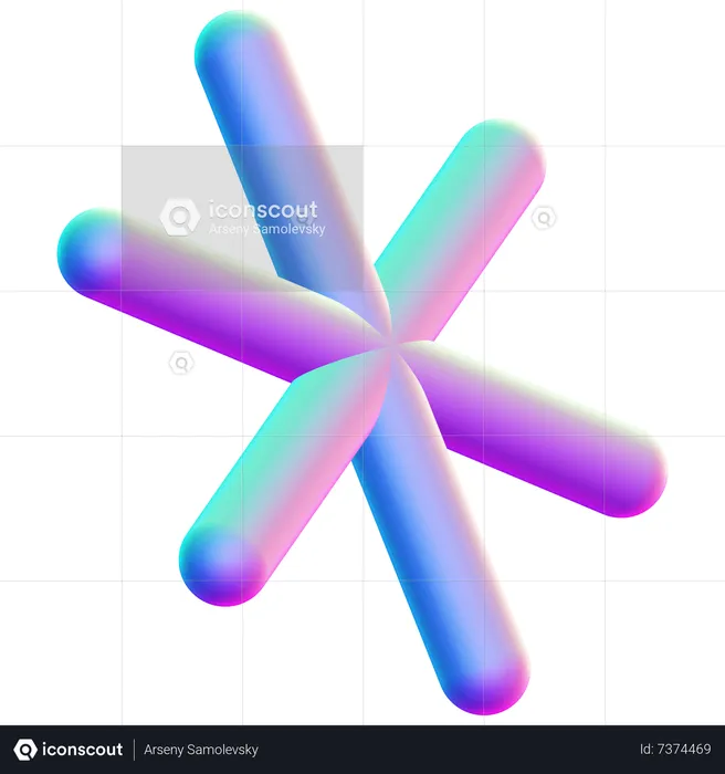Asterisk Shape  3D Icon