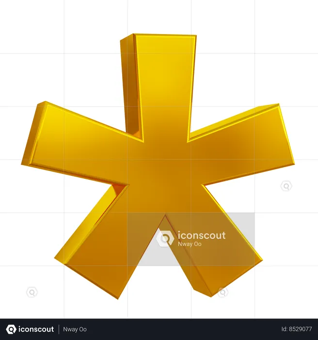 Asterisk Star Sign  3D Icon