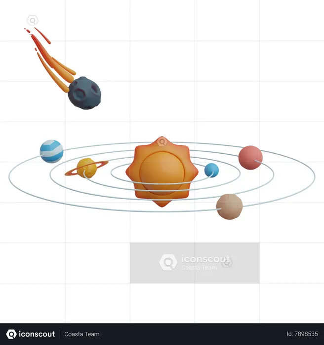 Asteroide llega a la galaxia  3D Icon