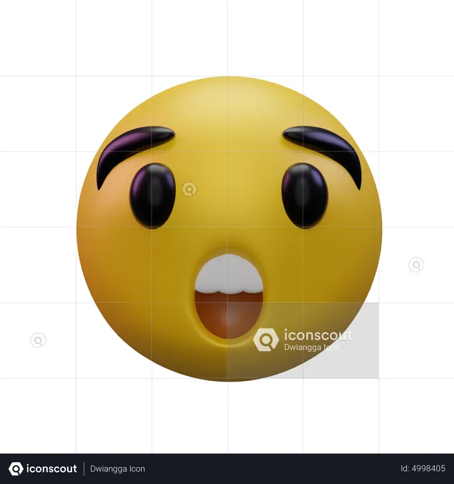 Astonished Emoji 3D Icon