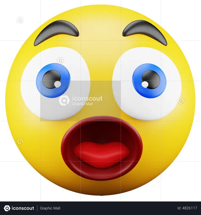 Astonished Emoji Emoji 3D Icon