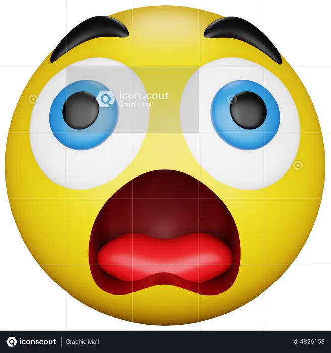 Astonished Emoji Emoji 3D Icon