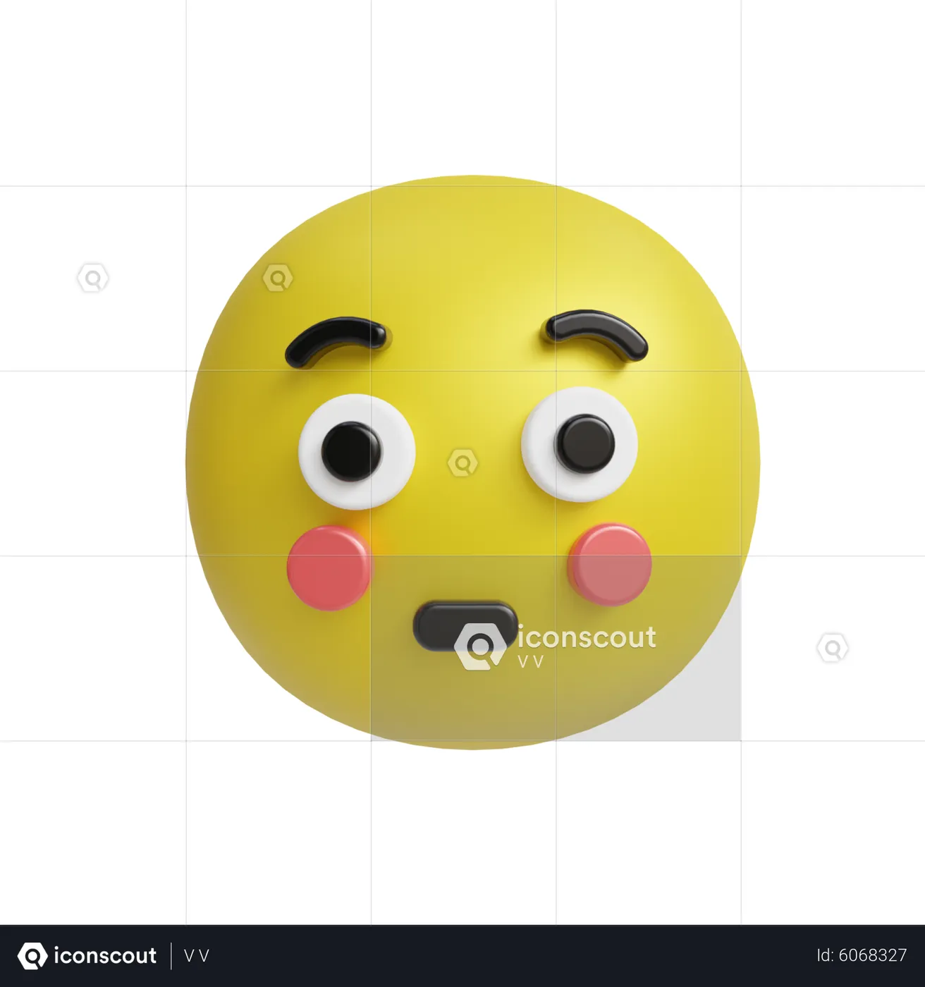 Premium Astonished face emoji Emoji 3D Icon download in PNG, OBJ or ...