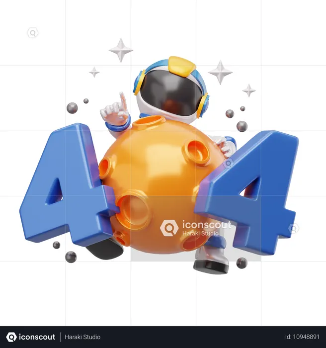 Astronaut 404 not found  3D Icon