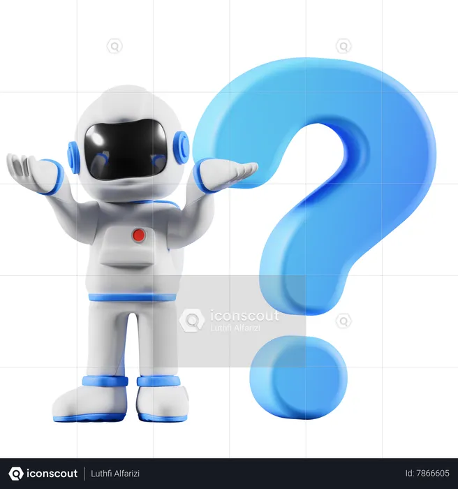 Astronaut asking question  3D Illustration