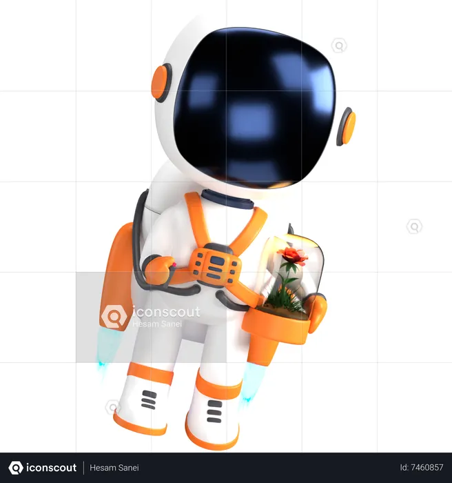 Astronaut doing spacewalk  3D Illustration