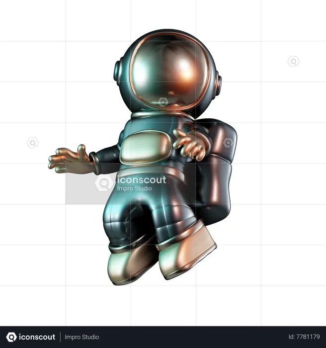 Astronaut Floating  3D Icon