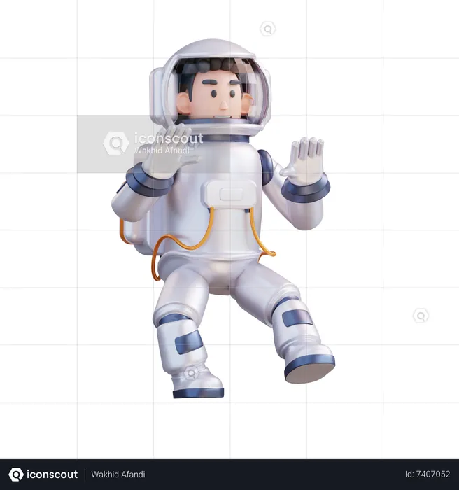 Astronaut floating in outer space  3D Illustration