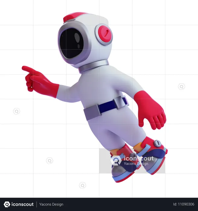 Astronaut Floating In Space  3D Illustration