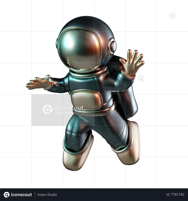Astronaut Floating Towards  3D Icon