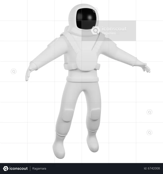Astronaut Flying  3D Illustration