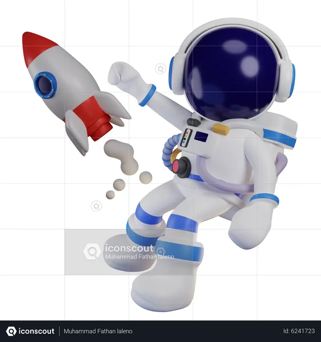 Astronaut Flying on galaxy  3D Illustration