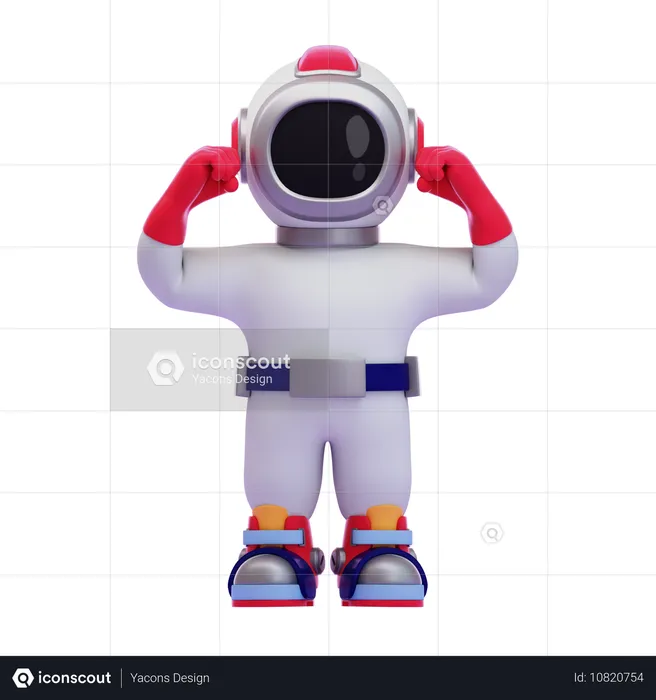 Astronaut Front Double Biceps Pose  3D Icon