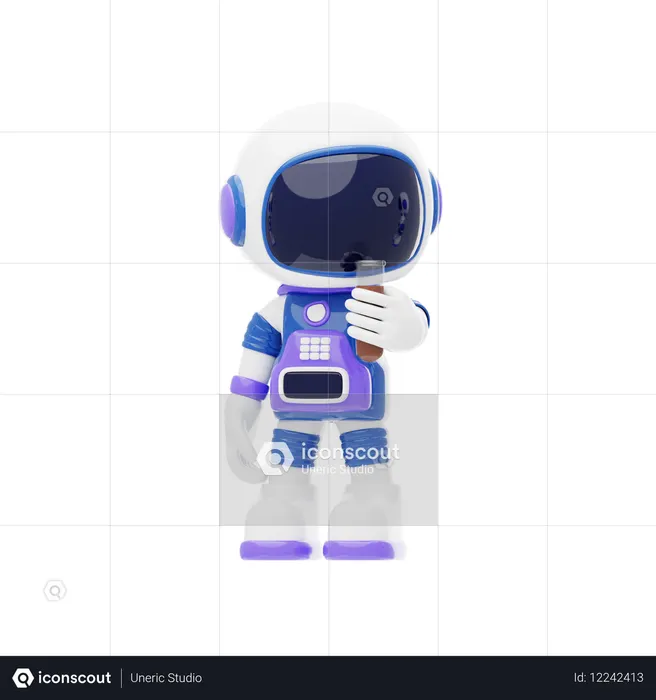 Astronaut führt Experiment durch  3D Illustration