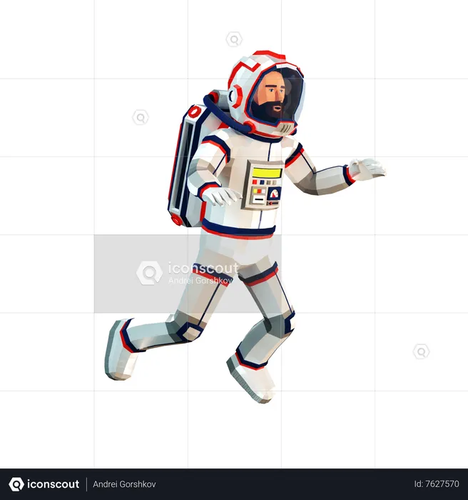 Astronaut in a spacesuit floating in space  3D Illustration