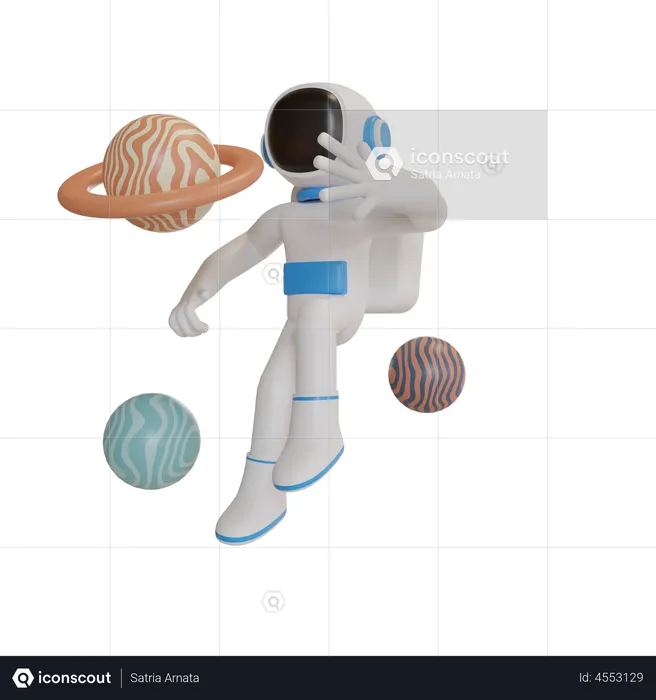Astronaut in galaxy  3D Illustration