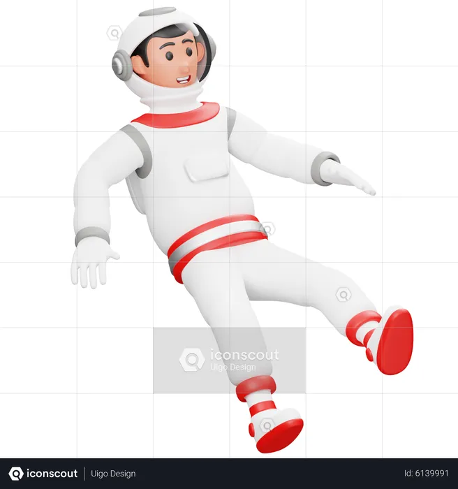 Astronaut Is Flying  3D Illustration