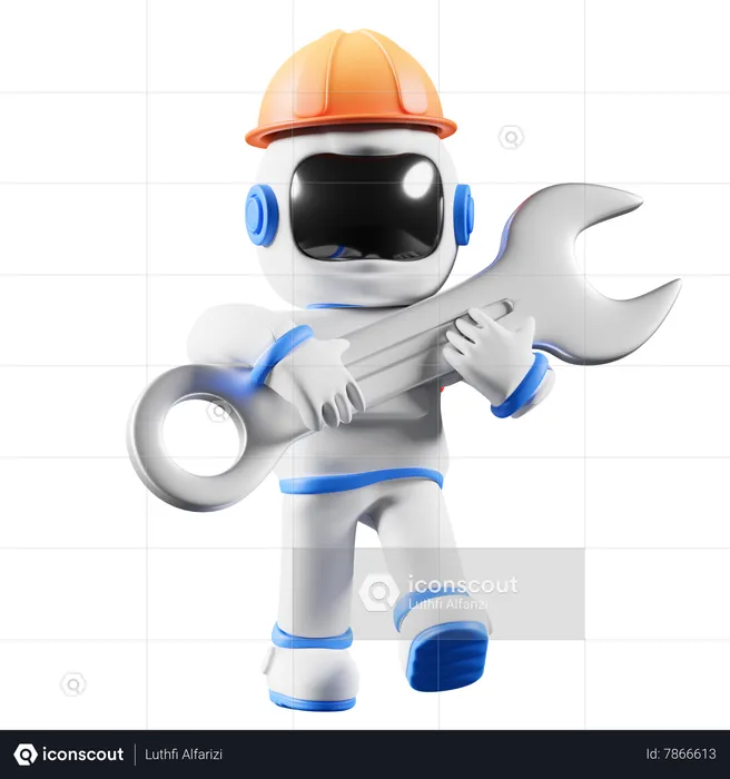 Astronaut mechanic  3D Illustration