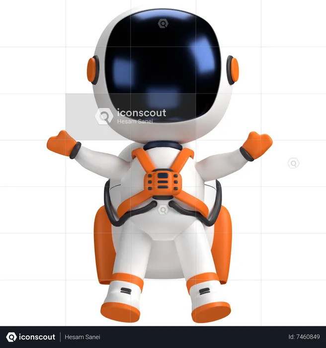 Astronaut mit offenen Armen  3D Illustration