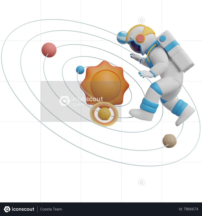 Astronaut Reach Galaxy  3D Illustration
