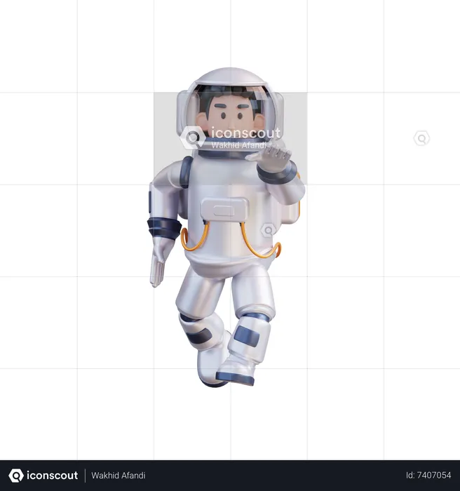 Astronaut running in outer space  3D Illustration
