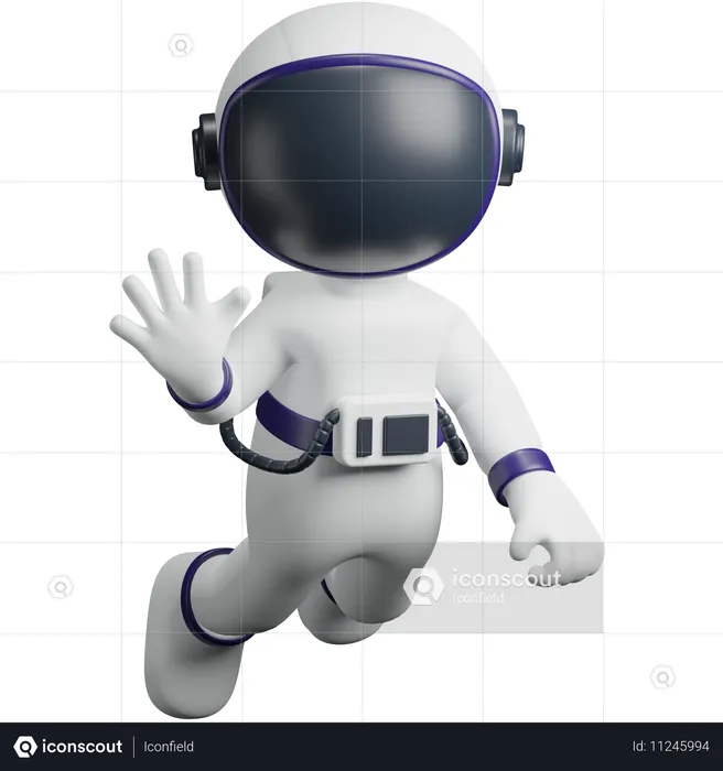 Astronaut sagt Hallo  3D Icon