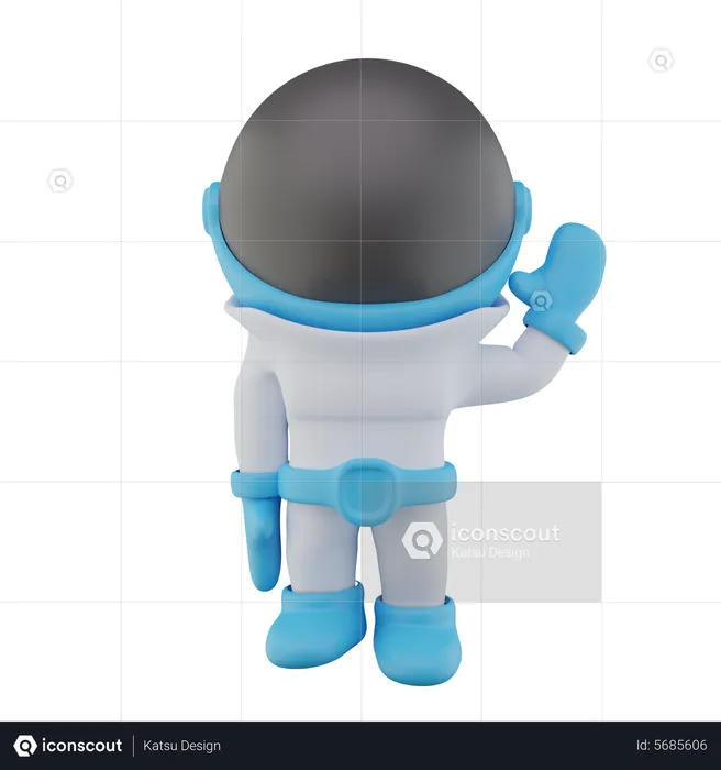 Astronaut Say Hello  3D Icon