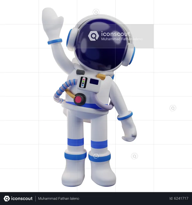 Astronaut Say Hey  3D Illustration